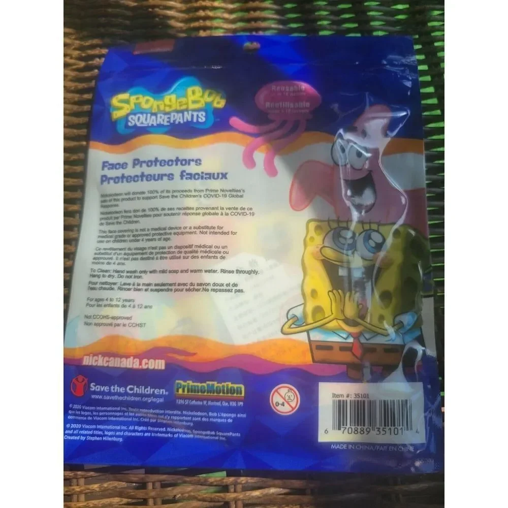Nickelodeon Paw Patrol & Spongebob Kids Face Mask Washable Reusable 3 per pack
